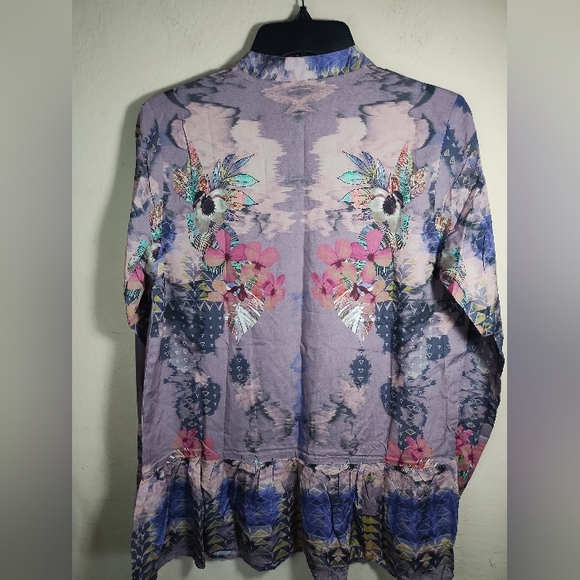 Tolani Collection Tunic Top Purple Boho Southwestern - Picture 3 of 16